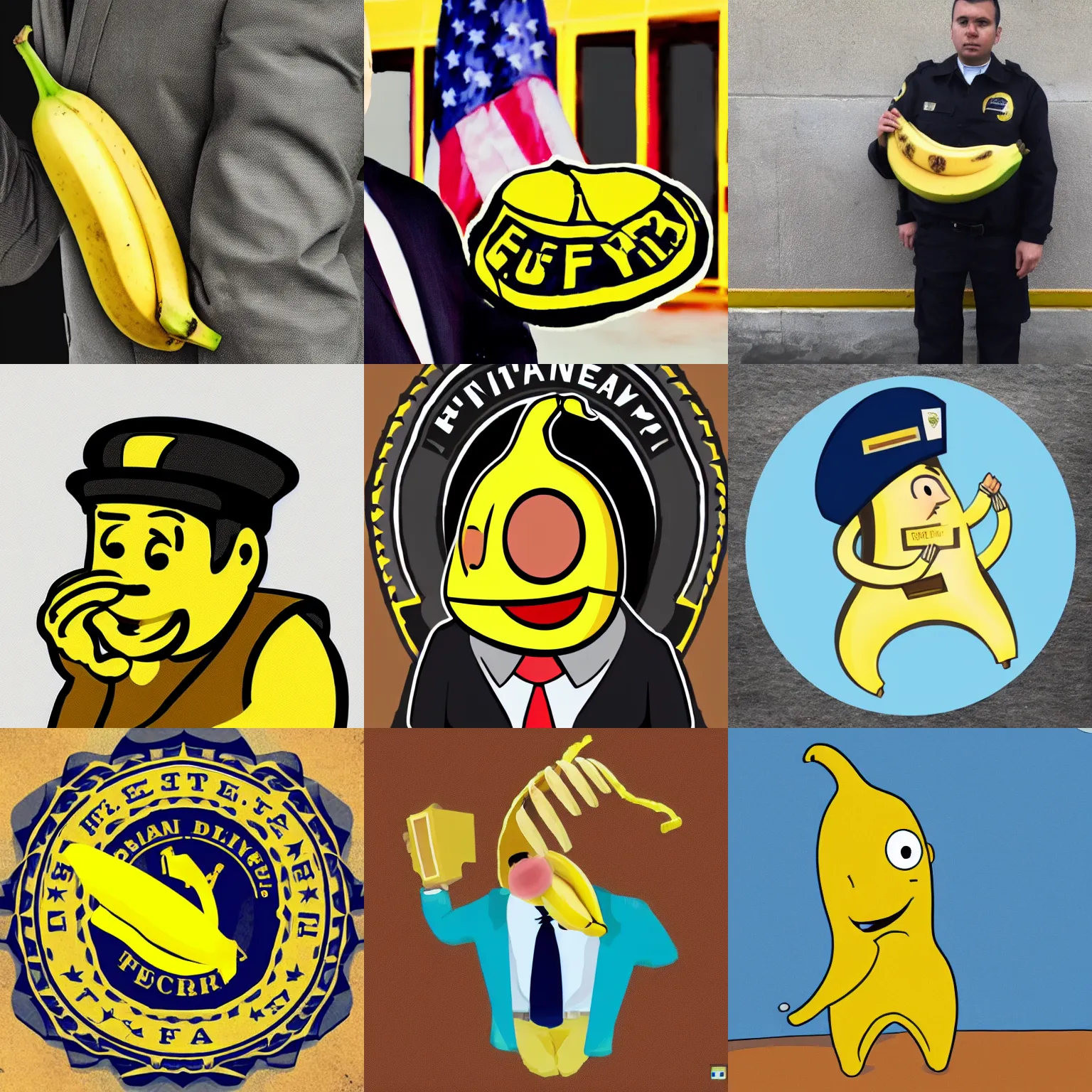 Prompt: a banana as a fbi agent