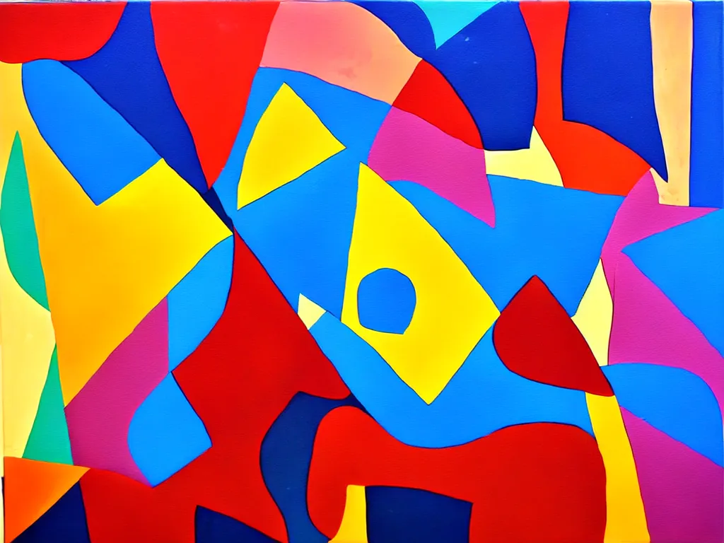 Prompt: abstract painting using shapes, made by lygia clarke