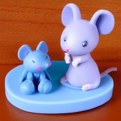 Prompt: mouse and kitty made out of soap