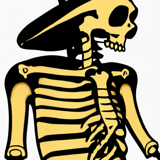 Prompt: bored skeleton, tired of his office work. no background, png
