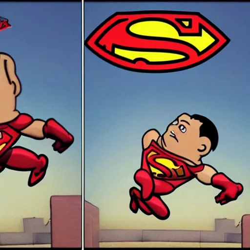 Prompt: pig like superman