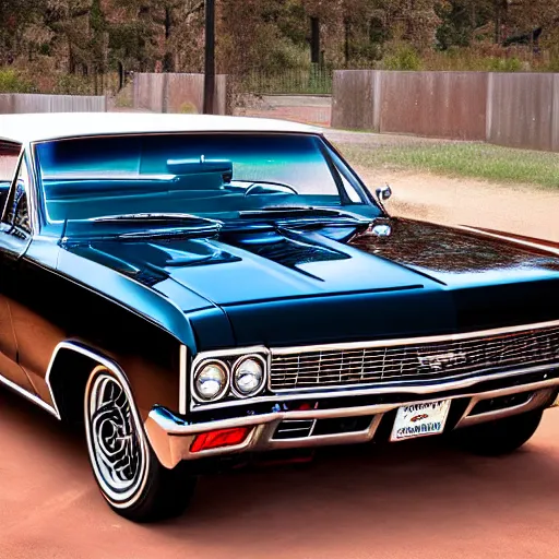 Prompt: black 1967 impala, highly detailed, very realistic, 8k photograph,