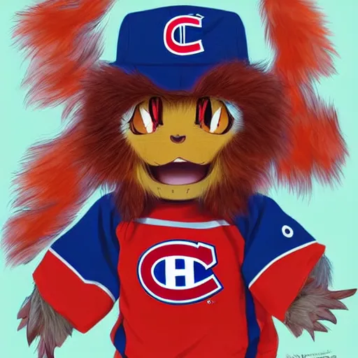 Image similar to anime Portrait of Youppi the Habs Montreal Canadiens Mascot as a very cute powerful and friendly pokemon, highly detailed anime, high evolution, 1990s, legendary, smooth, sharp focus, dynamic lighting, intricate, trending on ArtStation, illustration pokemon, art by WLOP