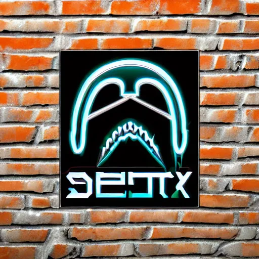 Image similar to cyberpunk dental concept logo