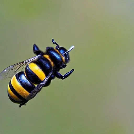 Image similar to a cross between a bee and a helicopter