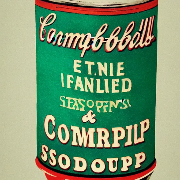 Image similar to Photograph of a single Campbell's soup can