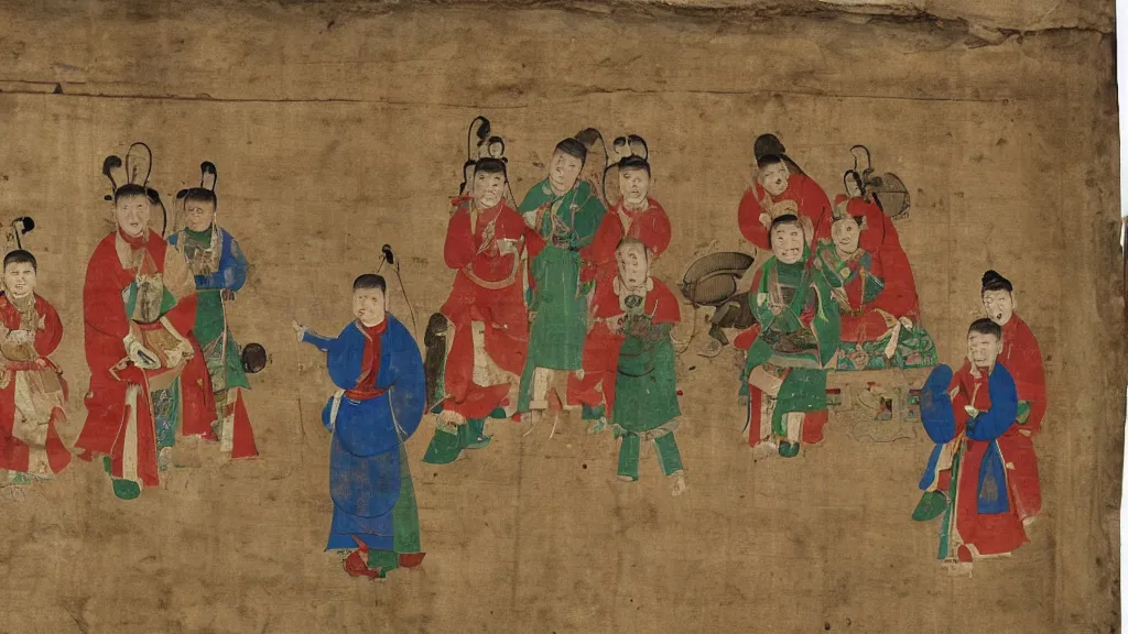 Prompt: Online imageboard from 16th century Mongolia, screenshot