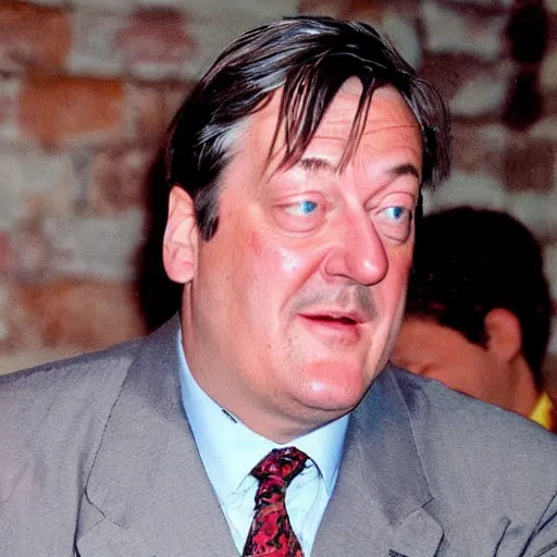 Image similar to [ french fries ] as ( stephen fry )