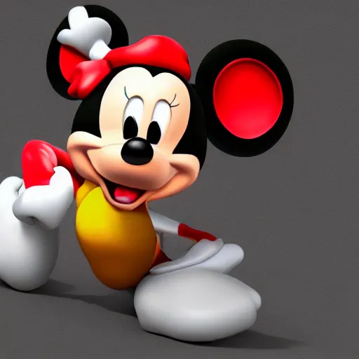 Prompt: ninety year old micky mouse, realistic, unreal engine, trending on art station,