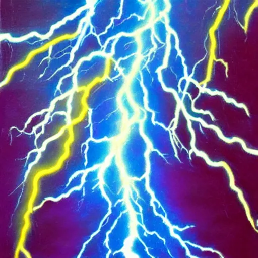 Prompt: portrait of the ancient testament god, lightning bolts firing from his fingertips, holy ambience, vivid colors