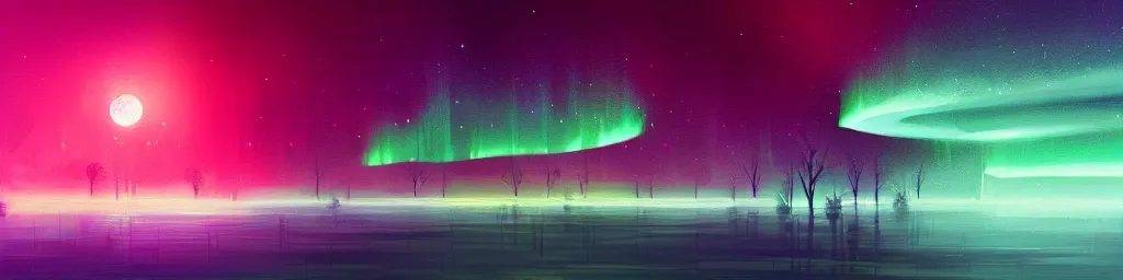 Image similar to aurora lights, Alena Aenami, Artstation