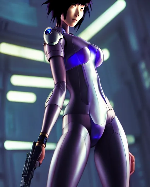 Image similar to weta disney pixar movie still portrait photo of motoko kusanagi the major ghost in the shell : : as cyborg woman by pixar : : by weta, wlop, ilya kuvshinov, rossdraws, artgerm, marvel, maxim cover, latex, octane render, sweaty, iridescent, bright morning, anime, liosh, mucha : :