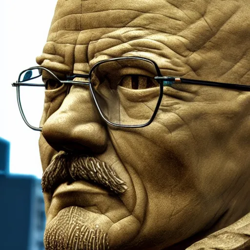 Image similar to super detailed renaissance sculpture of walter white by michelangelo, standing in times square, 3 d render, hyper detailed, sharp focus, 8 k resolution