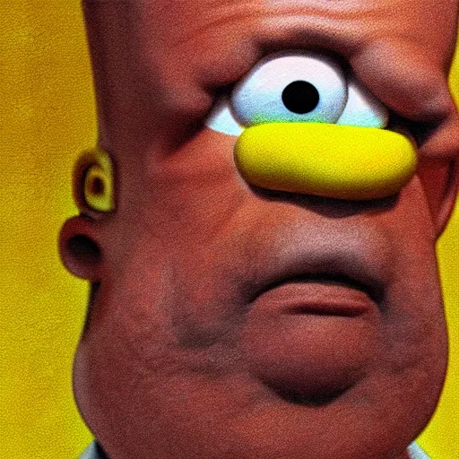 Image similar to photorealistic homer simpson