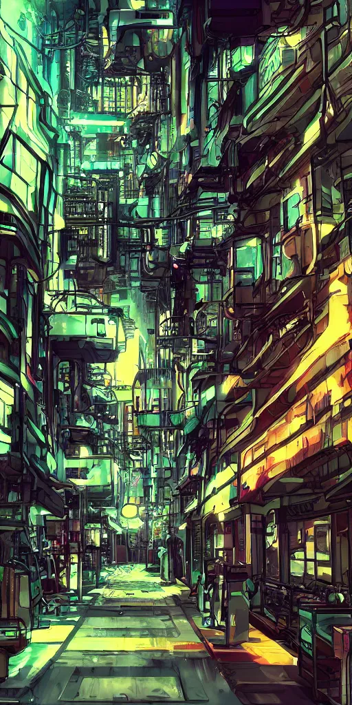 Image similar to cell shaded technopunk alley