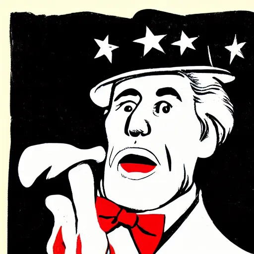 Image similar to uncle sam reaching out and holding a taco