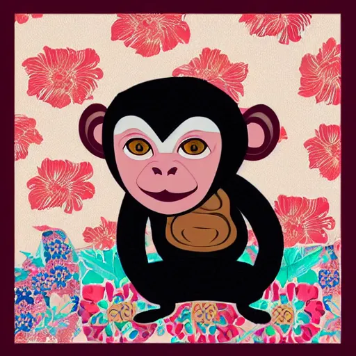 Image similar to a monkey in a kimono