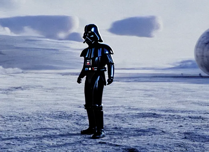 Prompt: film still of Darth Vader as Cooper in Interstellar, 4k