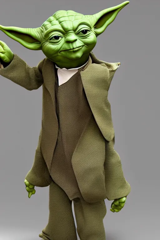 Image similar to yoda wearing a 3 piece suit