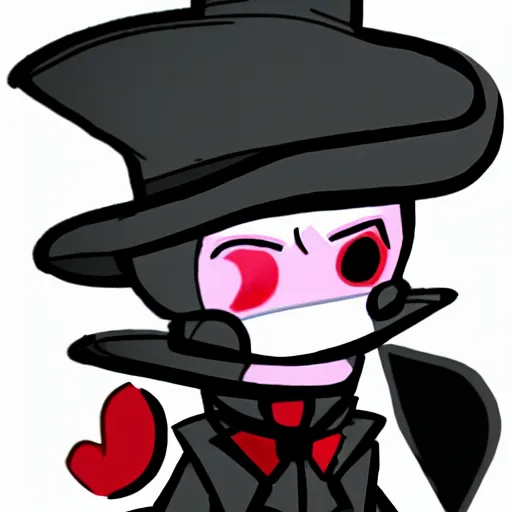 Image similar to a small vampire with a top hat in the style of chad moldenhauer, cuphead, 8 0's style