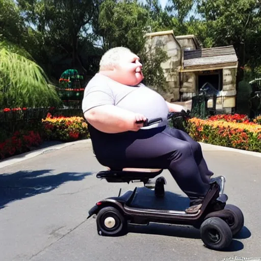 Prompt: a morbidly obese rat!!!!!!!!!!!!!!!!!!!!!!!!!!!!!!!!!!!!!!!!!!!!!! riding a mobility scooter at disneyworld, photo