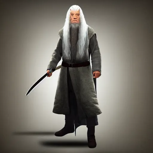 Prompt: Gandalf from Lord of the Rings as a GTA:V character screen style