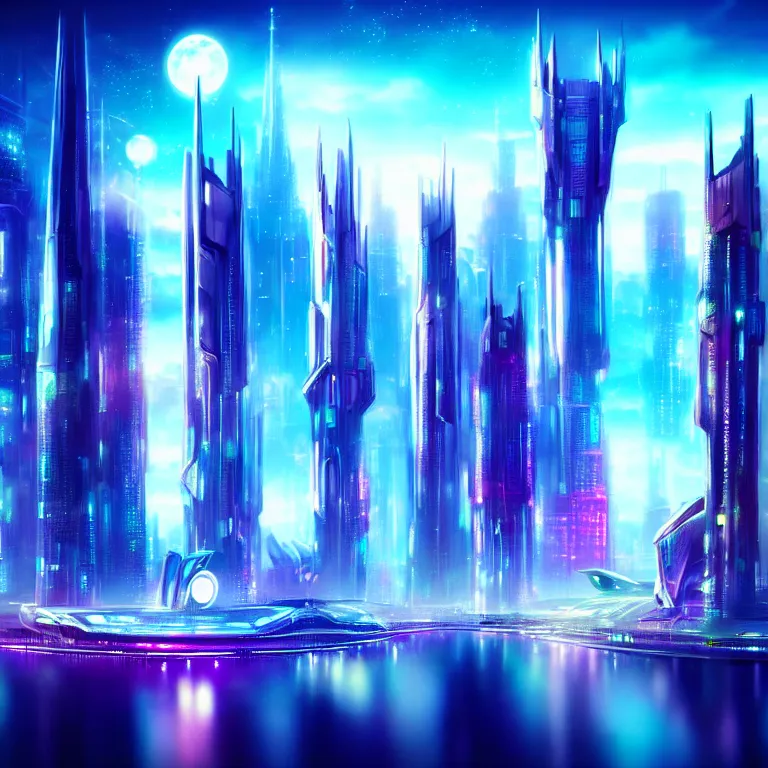 Prompt: futuristic city dream like cute things the future belongs to those who believe in the beauty of their dreams, high resolution