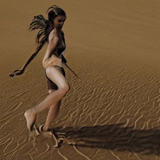 Image similar to women emerging from the sands of time