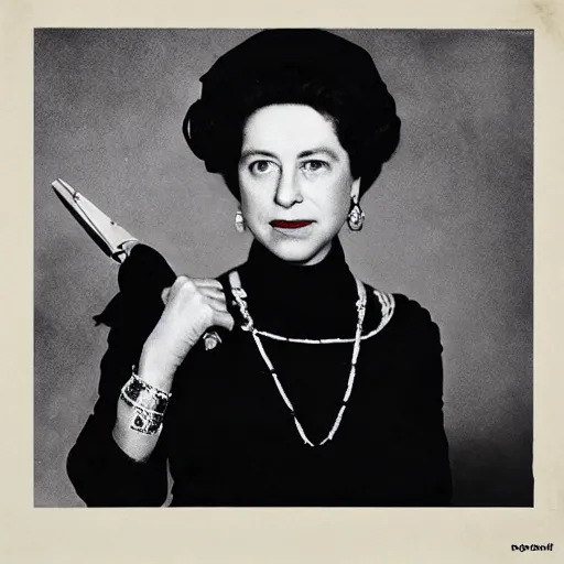 Image similar to album cover of elizabeth ii as a rapper