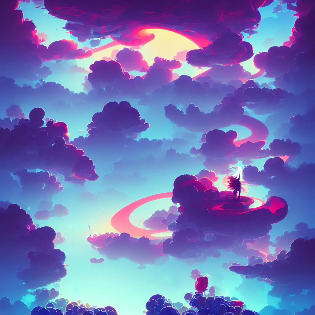 Image similar to a micro-service deployed to a datacenter, cloud, security, cyber, attack vector, trending on Artstation, painting by Jules Julien, Leslie David and Lisa Frank and Peter Mohrbacher and Alena Aenami and Dave LaChapelle muted colors with minimalism