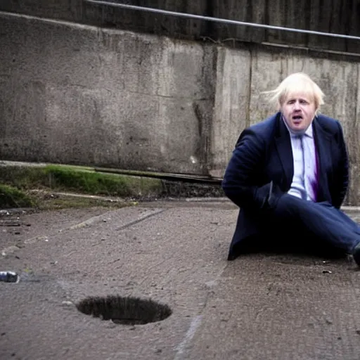 Image similar to photo of boris johnson lost in the sewers