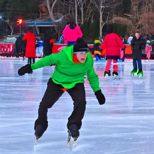 Image similar to looney tunes ice skating in heat