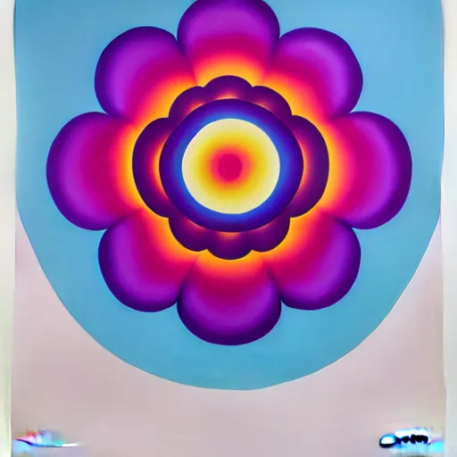 Image similar to flat flower by shusei nagaoka, kaws, david rudnick, airbrush on canvas, pastell colours, cell shaded, 8 k