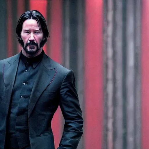 Image similar to Keanu Reeves in wolverine’s suit 4K quality