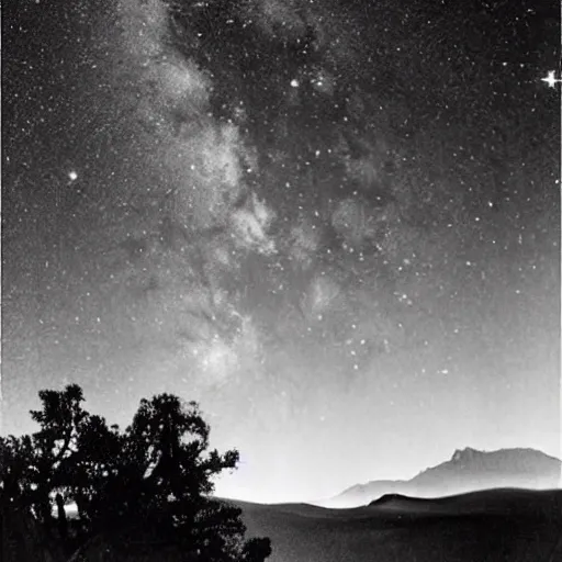 Image similar to stunning photograph of the milky way taken by ansel adams