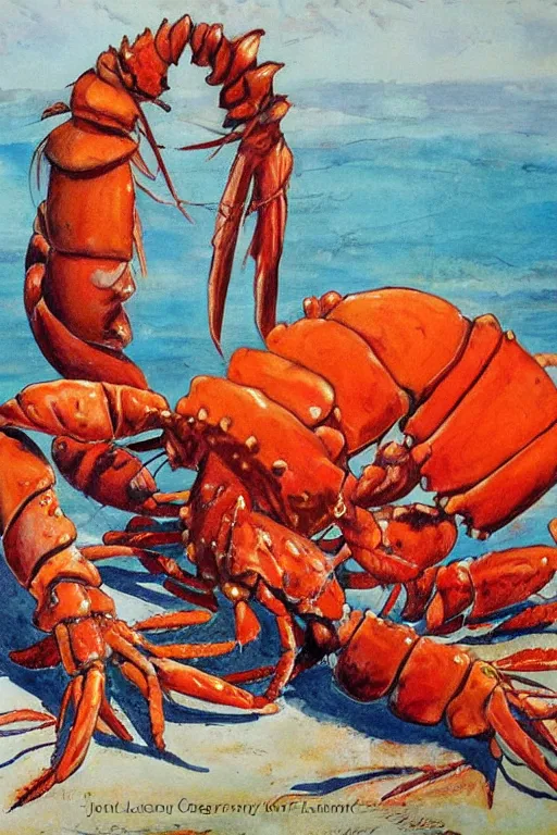 Image similar to giant lobsters by jerry pinkney