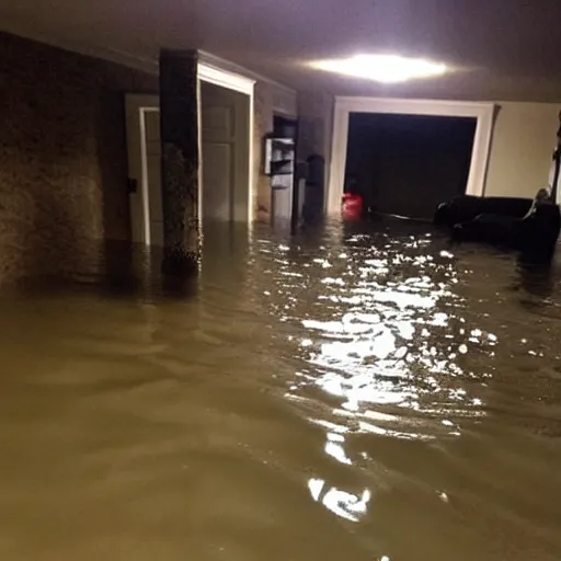 Prompt: a flooded basement, craigslist photo