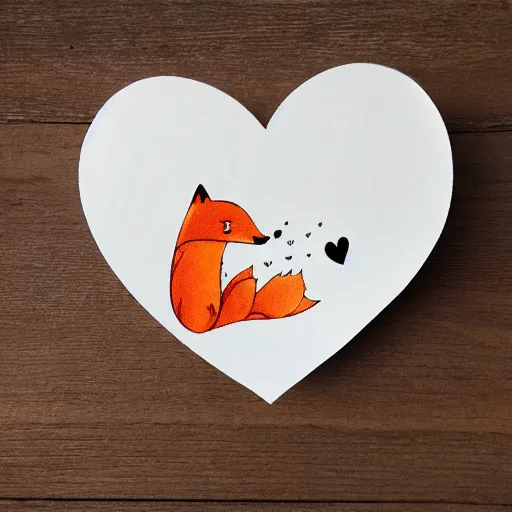 Image similar to fox cute love heart illustration