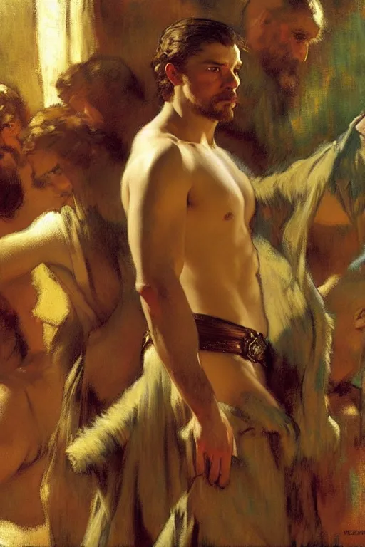 Image similar to attractive male, game of thrones, painting by gaston bussiere, craig mullins, j. c. leyendecker, edgar degas