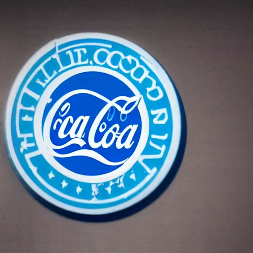 Prompt: a new blue logo for coca-cola