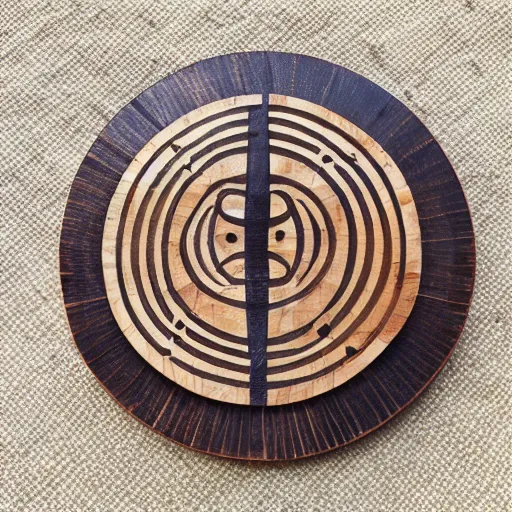 Prompt: mbira wooden logo