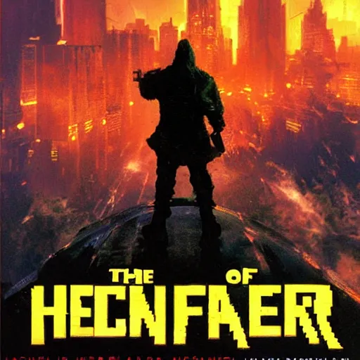 Prompt: the king of hackers game poster printed on playstation 2 video game box , Artwork by Craig Mullins, cinematic composition