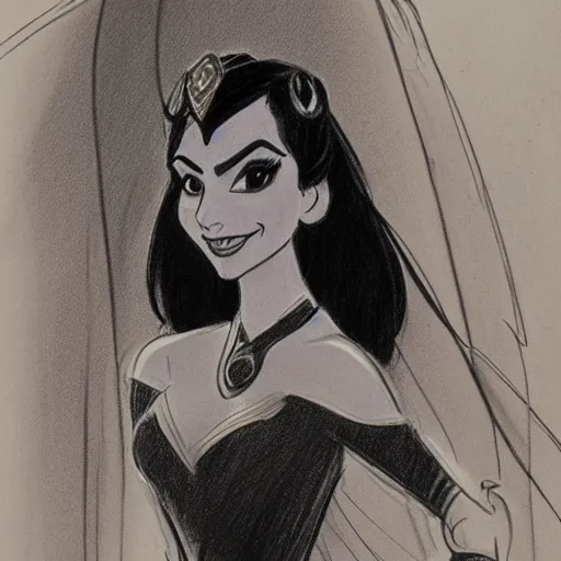 Image similar to milt kahl sketch of victoria justice as princess padme from star wars