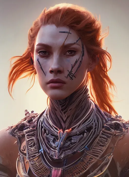 Image similar to symmetry!! portrait of smooth skin alien in the style of horizon zero dawn, machine face, intricate, elegant, highly detailed, digital painting, artstation, concept art, smooth, sharp focus, illustration, art by artgerm and greg rutkowski and alphonse mucha, 8 k