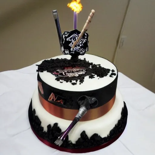 Drum Set Cake {Heavy Metal Themed Party} // Hostess with the Mostess®