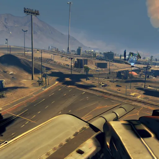 Image similar to los santos being nuked in gta v