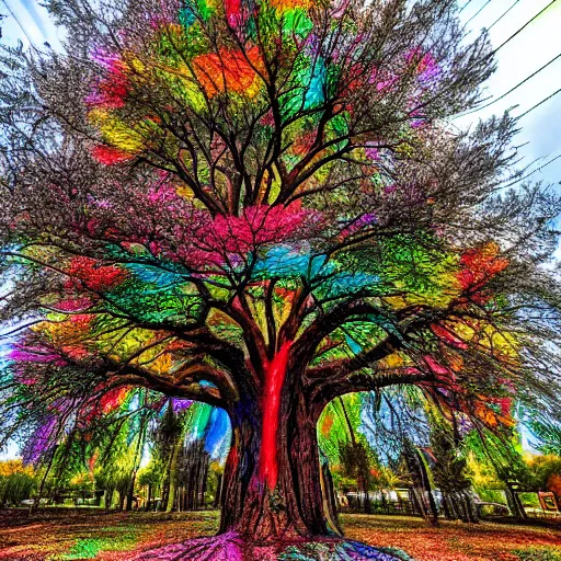 Image similar to Giant Tree Filled with multicolored cats HDR