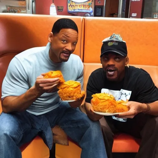 Prompt: will smith eating at popeyes with chris rock