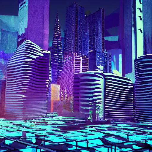 Image similar to photo of a dreamcore city