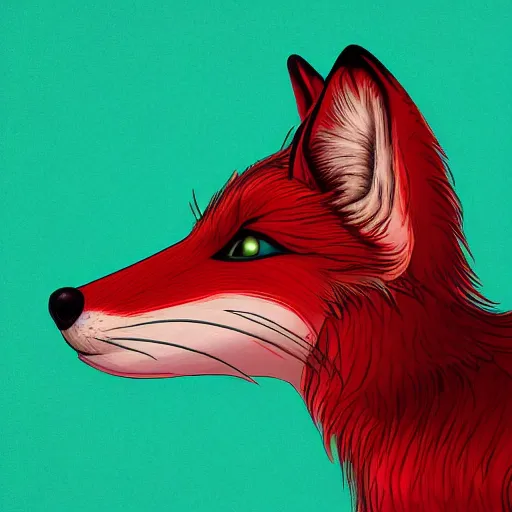 Prompt: digital deep red coloured fox, retrowave palette, digital world, highly detailed, electric breeze, anatomically correct vulpine, synth feel, fluffy face, ear floof, flowing fur, super realism, accurate animal imagery, 4 k digital art